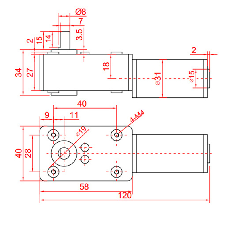 ZT-31ZY5840-D dc worm gear motor - product image 5