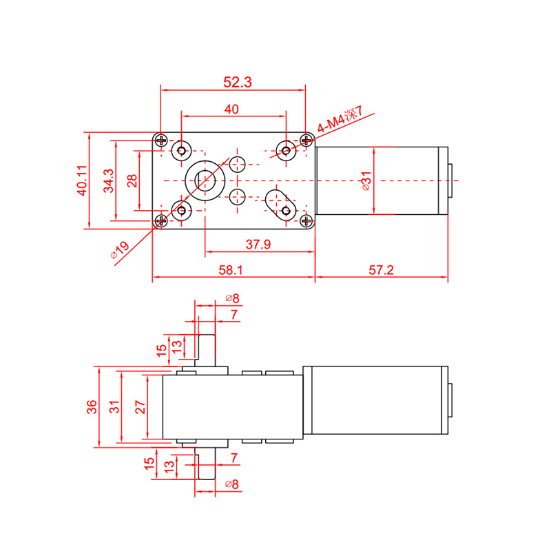 ZT-31ZY5840-DD dc worm gear motor - product image 4