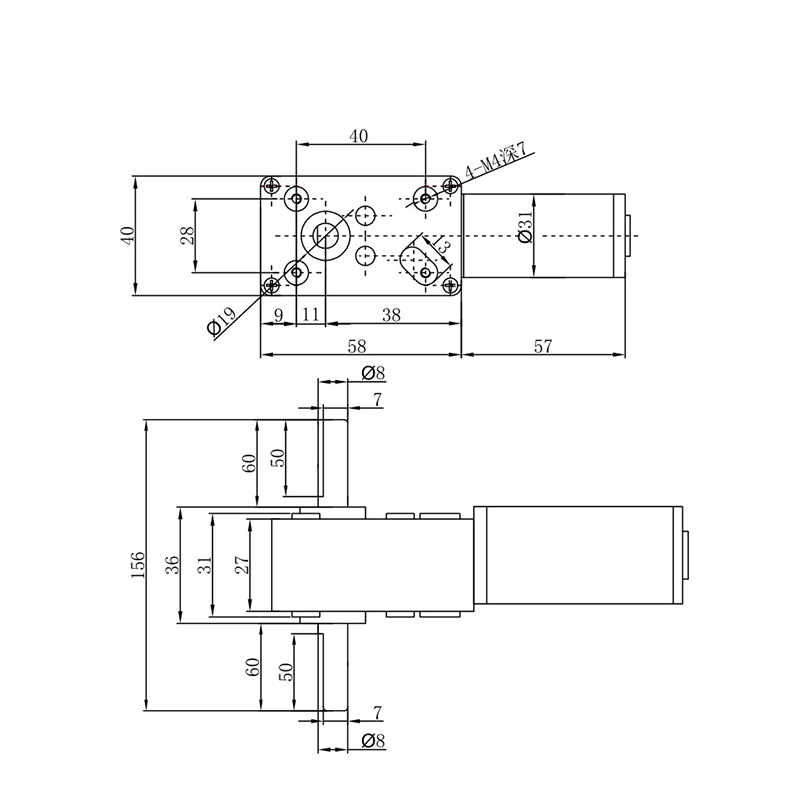 ZT-31ZY5840-LD dc worm gear motor - product image 3