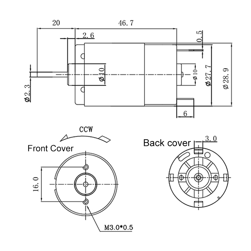 ZT-395R brushed dc motor - product image 2
